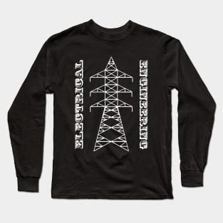 Electrical engineering text with transmission tower image Long Sleeve T-Shirt